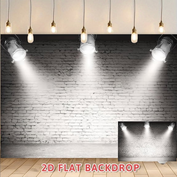 Vintage Gray White Brick Wall Backdrop, Ideal for Studio Photography, Live Streaming, Short Video Shooting, Commercial Product Shooting & Event Scene Setup