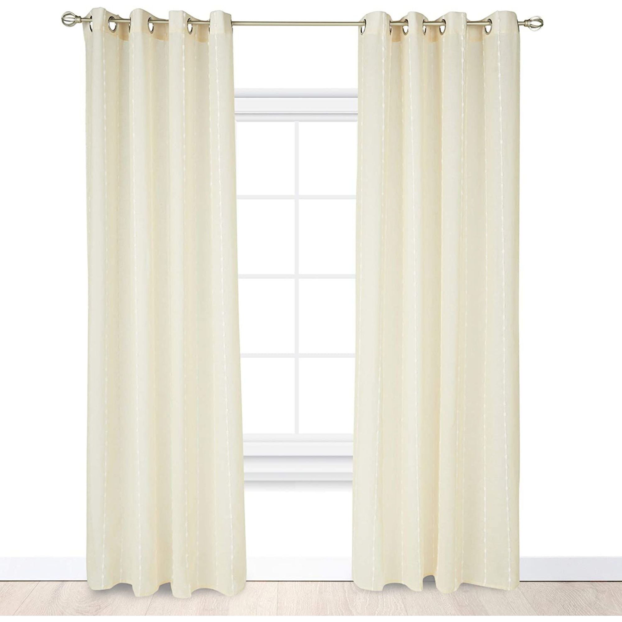 Ivory Sheer Grommet Curtains 84 Inch, 84 Inch Curtains For Living Room