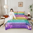 thumbnail image 4 of Homewish Colorful Gradient Butterflies 2pcs Bedding Comforter Set for Teens,Rustic Cabin Twin Comforter Sets,Retro Vintage Breathable Bedding Set,Luxury Bedroom Decor,Reversible, 4 of 8