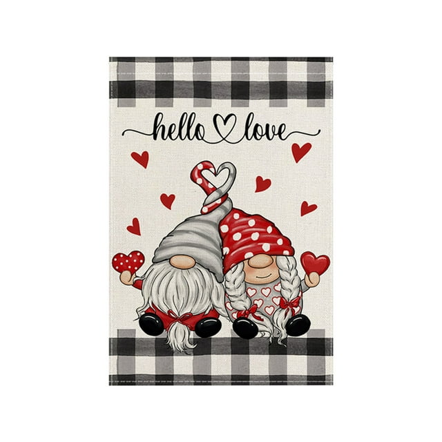 Cheapark Vibrant Valentines Cadeau Jour Drapeau de Jardin Extérieur Cour Festival Bannière Décorative pour la Maison Célébration des Fêtes