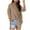 Khaki, variant on Womens Button Down Shirts Cotton Dress Shirts Long Sleeve Collared Blouses V Neck Work Office Casual Loose Tops with Pockets