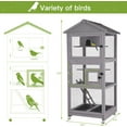 thumbnail image 2 of MEDEHOO Outdoor Bird Aviary Wooden Large Bird Cage on Wheels, Featuring Play Stand, Perches, Nest Habitat, Include Wire Mesh Above Bottom Tray Easy to Clean, 2 of 6