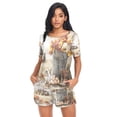 thumbnail image 4 of Women Pajama Sets Short Sleeve Sweatshirts Autumn Scene with Goats Eggs Casual Tops and Shorts, 4 of 7
