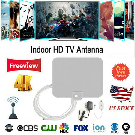 1byone TV Antenna - HDTV Antenna 40 Miles Amplified HDTV Antenna with USB Power Supply 16.5 Feet Coaxial Cable - (Best 40 Meter Wire Antenna)
