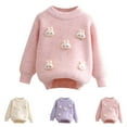 thumbnail image 4 of TFEOQRY Children Kids Baby Girls sweater pullover Fashion Cute Rabbit Long Sleeved Warm Round Neck Sweater White, 4 of 4