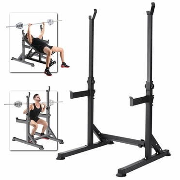 SEGAWE Adjustable Squat Rack Stand – Portable Barbell Stand For Home Gym, 50x50x1.5mm Steel, 40lbs
