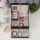 thumbnail image 3 of New PU Double Drawer Jewelry Box Large Capacity Jewelry Box Ring Earrings Necklace Jewelry Storage Box, 3 of 5