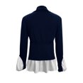 thumbnail image 6 of Long Sleeve Turtleneck Shirts for Women Peplum Hem Casual T-Shirt Fashion Fall Casual Loose Fit Patchwork Blouses (Blue S), 6 of 6
