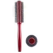 Perfehair Small Round Hair Brush with Soft Nylon Bristles, 1.6 Inch, for Short or Medium Curly Hair-Red