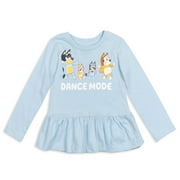 Bluey Bingo Dad Big Girls 2 Pack Peplum Long Sleeve T-Shirts Toddler to Big Kid