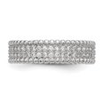 thumbnail image 2 of White Sterling Silver Ring Band Fashion Closed Back Cubic Zirconia CZ Round Clear, 2 of 2