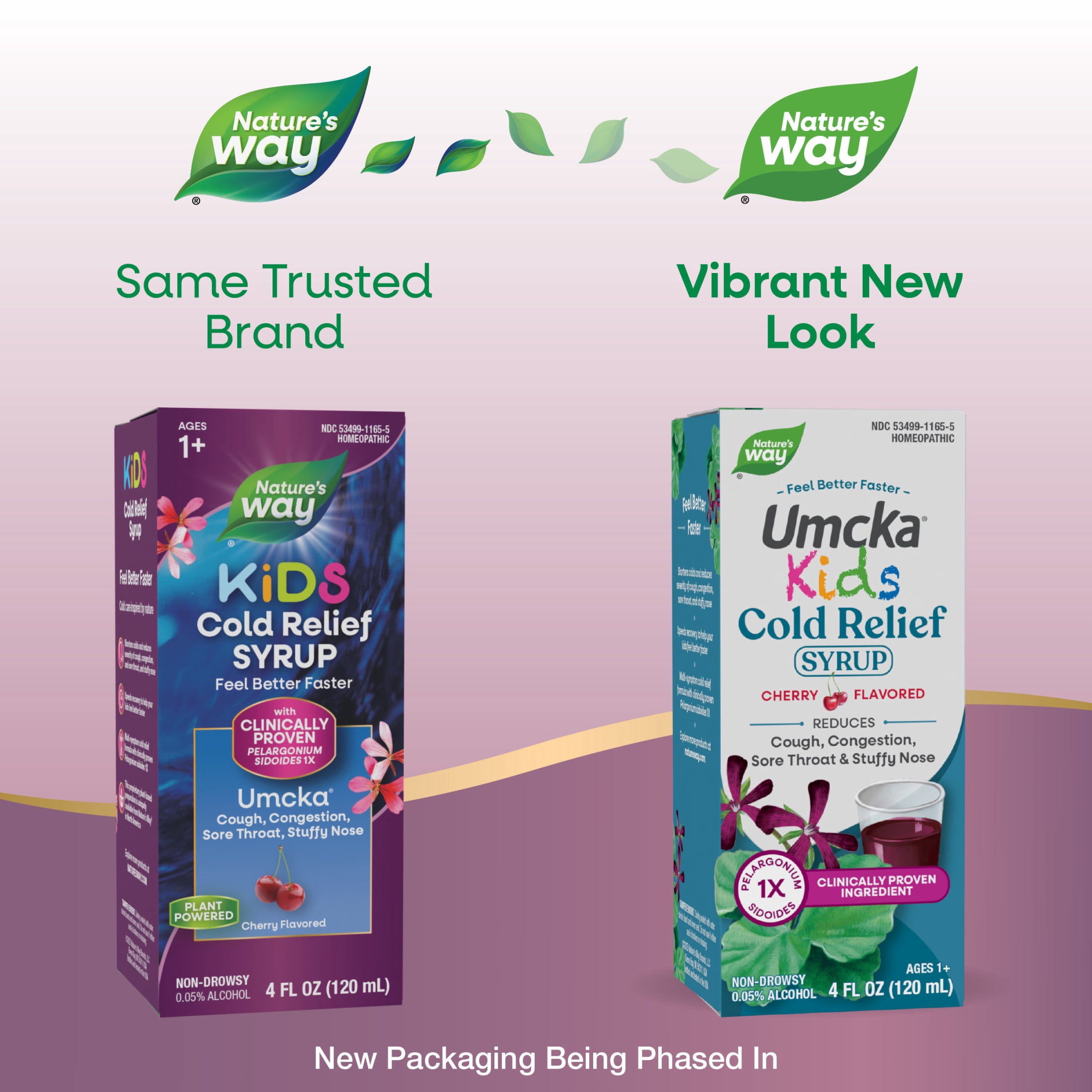Nature's Way Kids Umcka Cold Relief Syrup, Ages 1+, Multi-Symptom Cold Relief, Cherry Flavored, 4 Oz