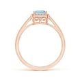 thumbnail image 2 of ANGARA Natural Classic Square Aquamarine Halo Ring in 14K Rose Gold for Women (Size-5mm) | March Birthstone, Birthday, Anniversary, Jewelry Gift for Women | Natural Aquamarine Ring, 2 of 9