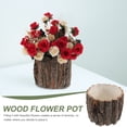 thumbnail image 3 of MasteelfCA Wood Bark Planter Wood Flower Pot Decorative Rustic Flower Plant Pot Container, 3 of 9