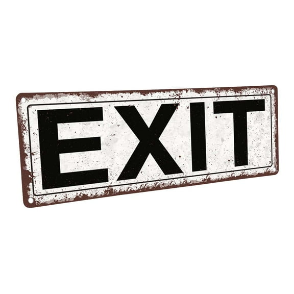 Exit 4"x12" Metal Sign, Wall Décor for Home and Office
