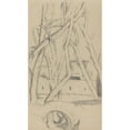 thumbnail image 2 of Paul Cézanne 12x18 Gold Ornate Wood Frame and Double Matted Museum Art Print Titled - The Little Bridge (Recto) (C. 1880), 2 of 4