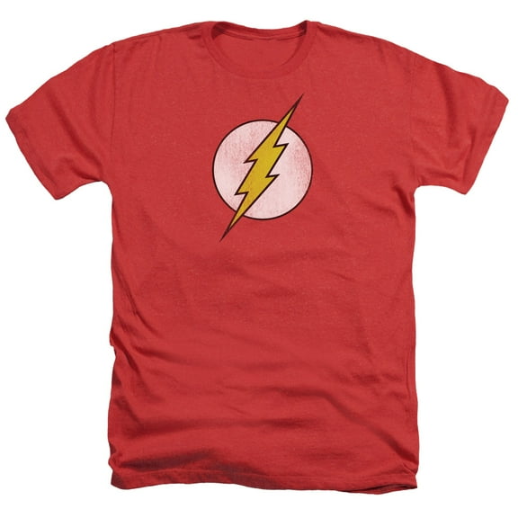 Dc Flash - Flash Logo Distressed - Heather Short Sleeve Shirt - XX-Large
