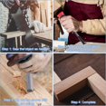 thumbnail image 4 of Juego de Cinceles para Madera con 3 Tapas Protectoras, Cinceles de Embutir Cuadrados con Antideslizante para Marcos de Montaje de Puertas, 4 of 5