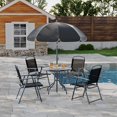 thumbnail image 2 of Yeshouse 6 piezas Patio comedor conjunto con sombrilla, muebles de exterior con 4 sillas de comedor pleg, muebles de jardín con sombrillas, mesa de comedor de vidrio templsuperior, 2 of 8