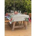 thumbnail image 2 of Outdoor Tablecloth with Umbrella Hole and Zipper, Beige Christmas Rectangle Table Cloth 54x80 Inch Waterproof Tablecloth, Xmas Tree Gnomes Poinsettia Snowflake Picnic Table Cover for Patio Camping, 2 of 7