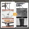 thumbnail image 6 of Pirecart Patio Dining Table, Outdoor Glass Dining Table with Umbrella Hole, Rectangular Glass Patio Table for Outside, Garden, Balcony, Brown, 6 of 8