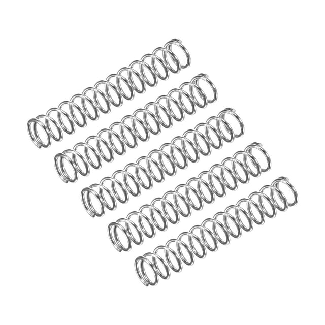 Unique Bargains Compression Spring, 5 Pack 304 Stainless Steel, 7mm OD, 0.8mm Wire, 40mm Length