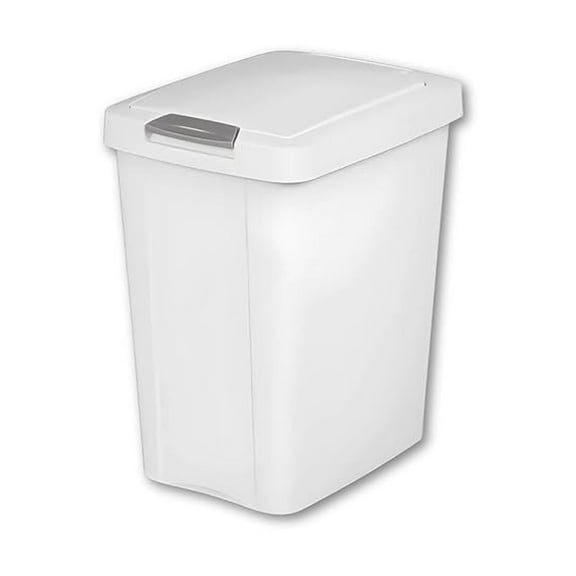 7.5 Gallon Trash Can with Lid, White - Office, Kitchen, Bathroom Wastebasket
