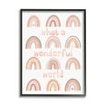 thumbnail image 2 of Stupell Industries What A Wonderful World Phrase Pink Heart Rainbows Graphic Art White Framed Art Print Wall Art, 11x14, by Erica Billups, 2 of 5