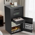thumbnail image 1 of Omethey Safe with Drawer, 6.5 Cub Safe with Digital Lock for Jewelry, Home Safes with Shelf, Soft Lining & Key Hook, 2 Door Safe Box with Drop Slot, 1 of 9