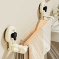 thumbnail image 3 of WRKEKC Clearance Suction Cup Bath Towel Rack - Wall-Mounted Shower Organizer with Hooks & Rod, 3 of 6
