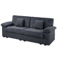 thumbnail image 4 of Homfa 92" Large Corduroy Loveseat Sofa with USB Charging Ports & 2 Throw Pillows, Comfy 2-Seater Sofa for Living Room, Dark Gray, 4 of 12