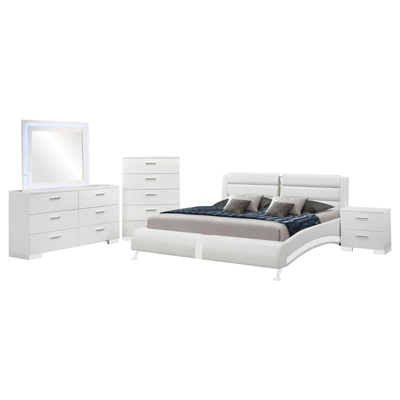 Jeremaine 5-piece Eastern King Bedroom Set White