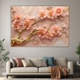 thumbnail image 6 of Mudket Pink Cherry Blossom Tree on Marble with Gold Canvas Wall Art, Framed Floral Print, Ready to Hang Wall Decor for Living Room Bedroom, Luxury Artwork - 12"L x 8"W, 6 of 10