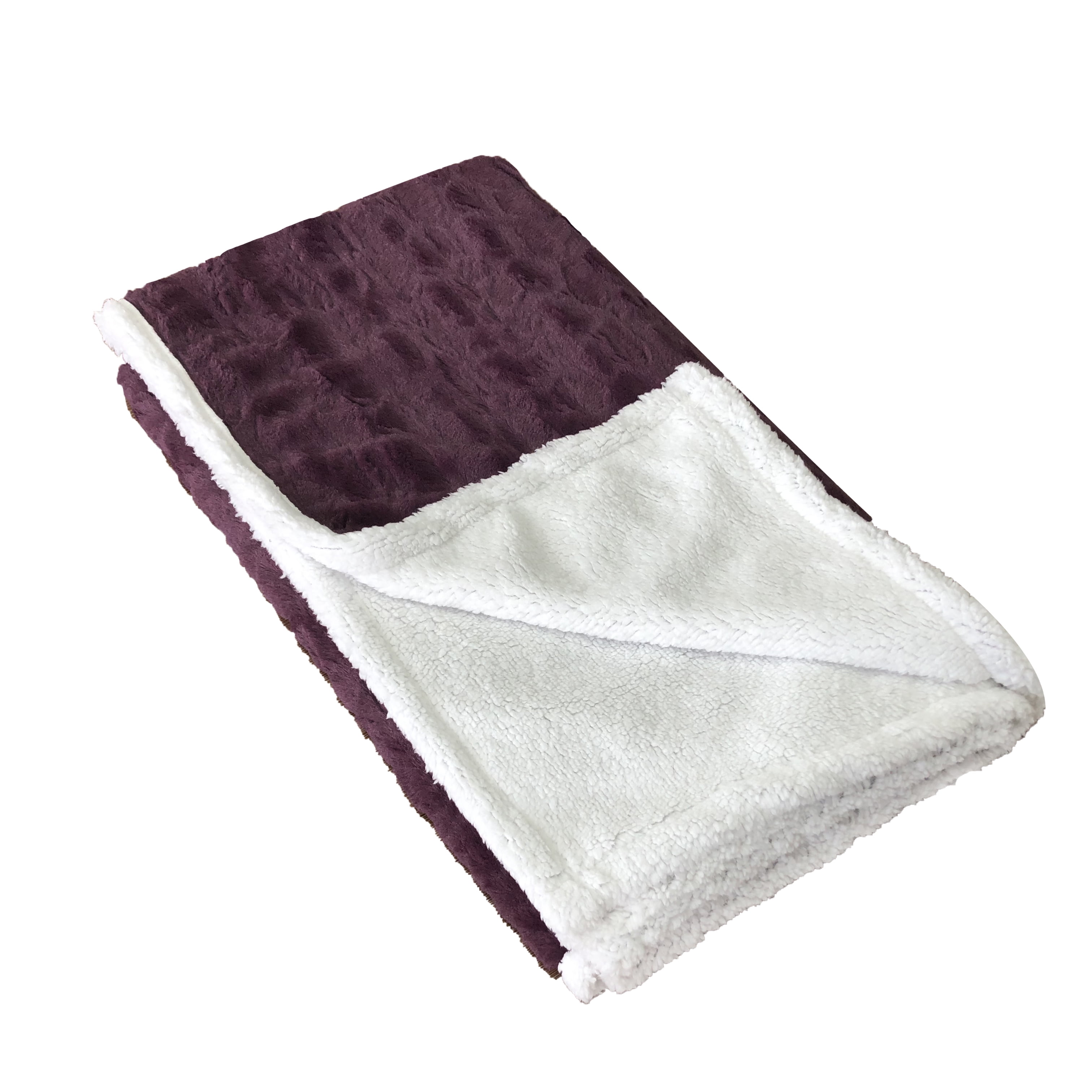 Madeline Sherpa Throw Plum