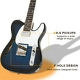 thumbnail image 6 of GLARRY Semi-Hollow Electric Guitar Rosewood Fingerboard with Bag Beginner Dark Blue, 6 of 7