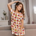 thumbnail image 3 of Lsque pirate Octopus Pattern Nightgowns for Women Sleep Shirts Short Sleeve Nightshirt Pullover Nightdress Soft Sleepwear Relaxed Fit Nightdress, 3 of 6