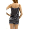 thumbnail image 3 of [Shop Lev] Women's Basic Satin Full Slip Top Camisole (CHARCOAL, SMALL), 3 of 3