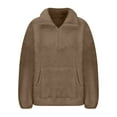 thumbnail image 4 of Craaazy Sweatshirt for Women Half Zip Fleece Long Sleeve Soft Pullover Fuzzy Warm Short Coats with Pockets Gifts for Women, 4 of 6