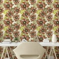 thumbnail image 2 of Ambesonne Floral Peel & Stick Wallpaper for Home, Botanical Scenery Pattern, 13"x72", Pale Rust and Yellow Green, 2 of 5