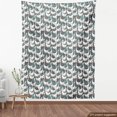 thumbnail image 4 of Ambesonne Geese Fabric by the Yard Upholstery, Happy White Birds on Free, 3 Yards, Grey Grey Teal, 4 of 5