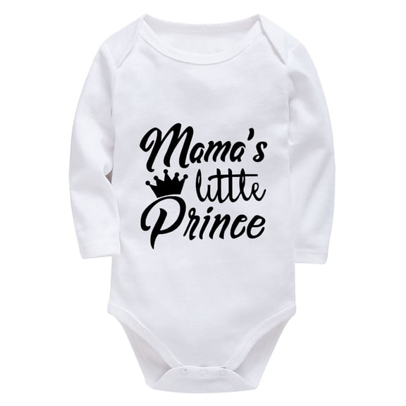 Mama's Little Prince Gender Neutral Coming Home Outfit Newborn Long Sleeve Baby Boy Winter Outfits White Baby Onsies0-3 Mont