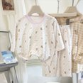 thumbnail image 2 of UAYOTSE Toddler Kids Boy Girl Pajamas Set Gentle Breathable Fun Doodle Print Sleepwear Crewneck Top and Relaxed Pants 2Pieces 12M-5T, 2 of 4