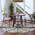 thumbnail image 4 of Vintage Gate Round Area Rugs Collection 7', Farmhouse Wooden Grain Shabby Chic Door Non Slip Indoor Circular Throw Runner Rug Floor Mat Carpet for Living Room Dining Table Bedroom Nursery, 4 of 9