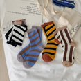 thumbnail image 2 of CoCozhu 4/8 Pairs Colorful Striped Socks, Novelty Funny Socks Asymmetric Mismatched Socks Crew Socks for Women, 2 of 7