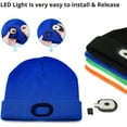 thumbnail image 5 of Unisex Beanie with Light, USB Rechargeable LED Headlamp Winter Hat, Christmas Stocking Stuffers Gifts Warm Knitted Cap for Men Women Dad Mom (Blue), 5 of 8