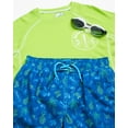 thumbnail image 2 of Boys' Rash Guard Set - 3 Piece UPF 50+ Rash Guard Swim Shirt, Bathing Suit, Goggles (5-14), 2 of 7