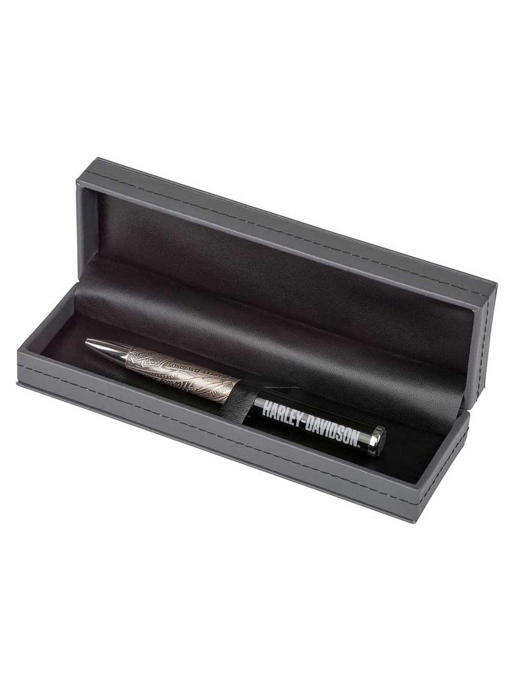 Harley-Davidson Embossed Refillable Black Ink Pen w/ Black Gift Box - Black, Harley Davidson