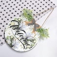 thumbnail image 4 of Coolnut Flower Welcome Sign for Front Door, Rustic Wooden Wall Sign with Artificial Leaves for Home Farmhouse Porch, 12" Round Home Decor, 4 of 7