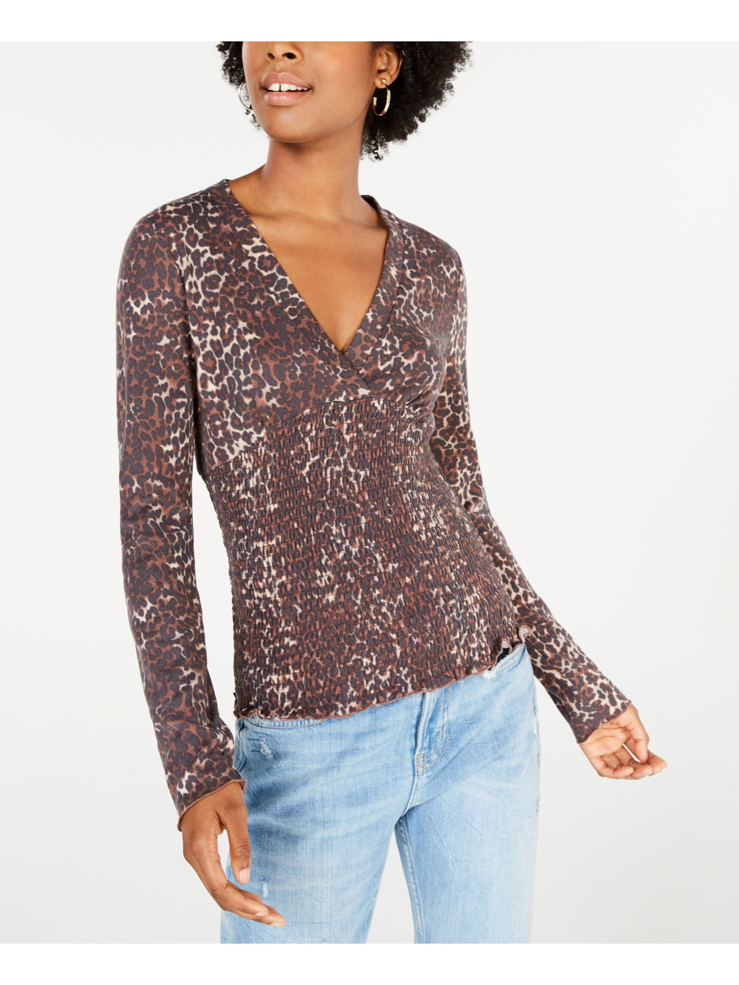 Taupe Silver Star Print Silky One Size 3/4 Sleeve Top RRP £45.00 