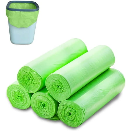 Biodegradable Garbage Bags 13 Gallon,0.98 Mil Thicken Tall Kitchen Trash Bags,Compostable Bags Recycling for Lawn Kitchen,Home,Office,Green,100 Counts